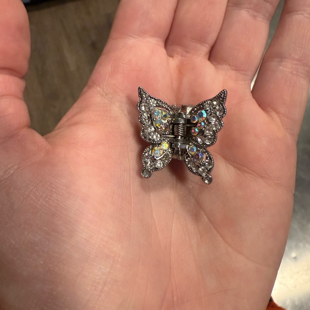 Silver Butterfly Hair Clip